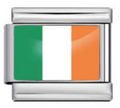 Ireland Flag Italian Charm Italian charm bracelet link in stainless steel