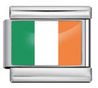 Ireland Flag Italian Charm Italian charm bracelet link in stainless steel