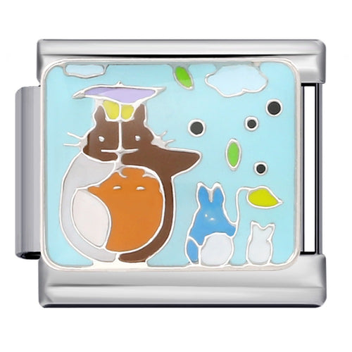 Umbrella Totoro Italian Charm Italian charm bracelet link in stainless steel