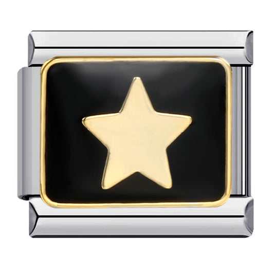 BLACK AND GOLD STAR CHARM