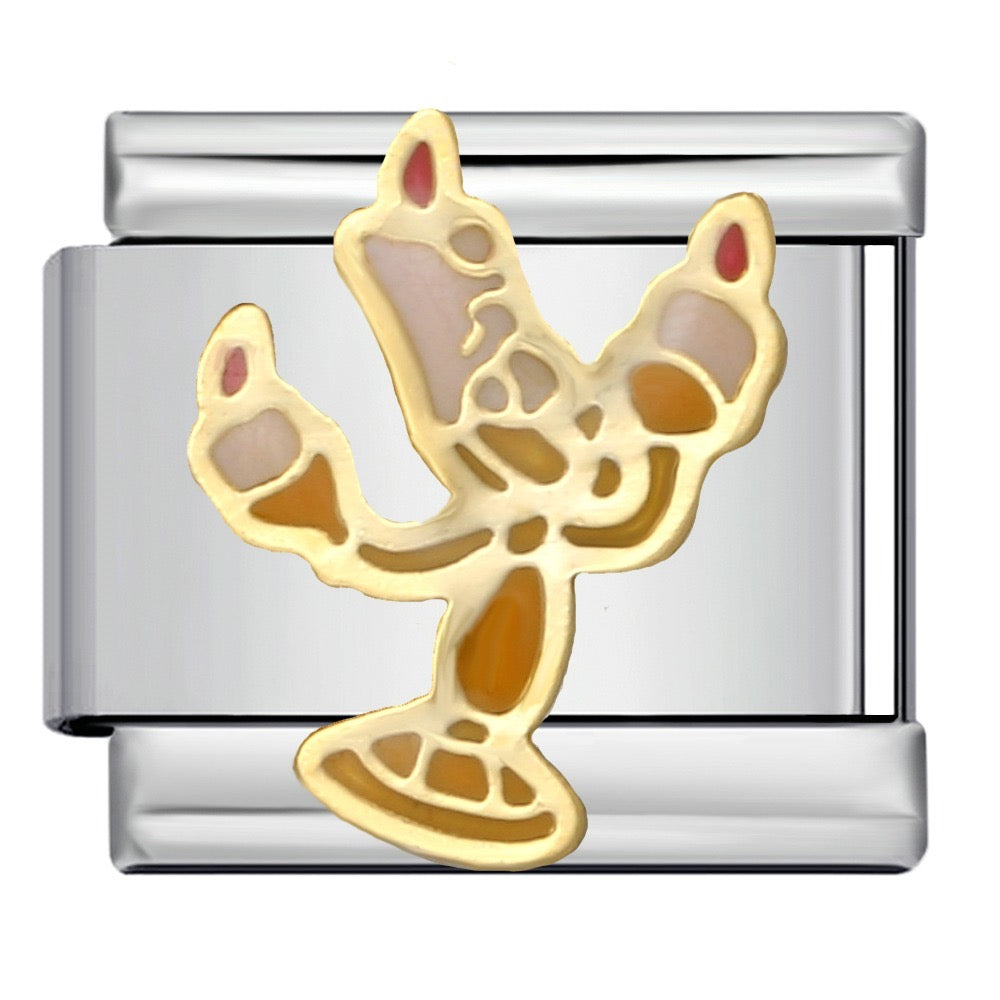 Cartoon Candle Italian Charm Italian charm bracelet link in stainless steel