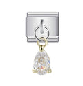 TEAR DROP GEM PENDANT ITALIAN CHARM