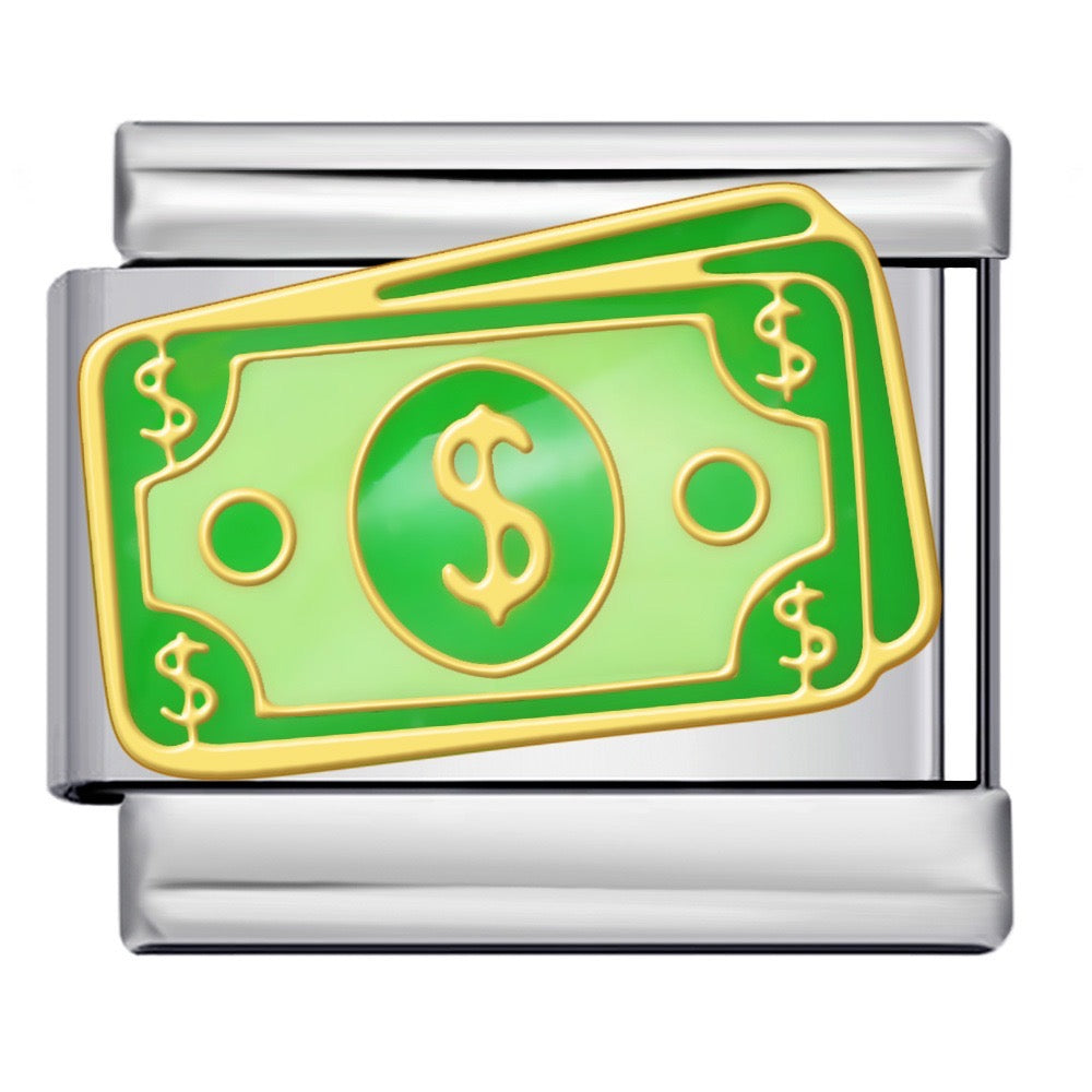 Money Italian Charm Italian charm bracelet link in stainless steel