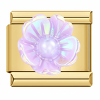 PURPLE 3D FLOWER ITALIAN CHARM