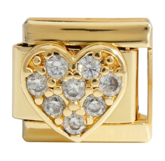 SPARKLY HEART ITALIAN CHARM