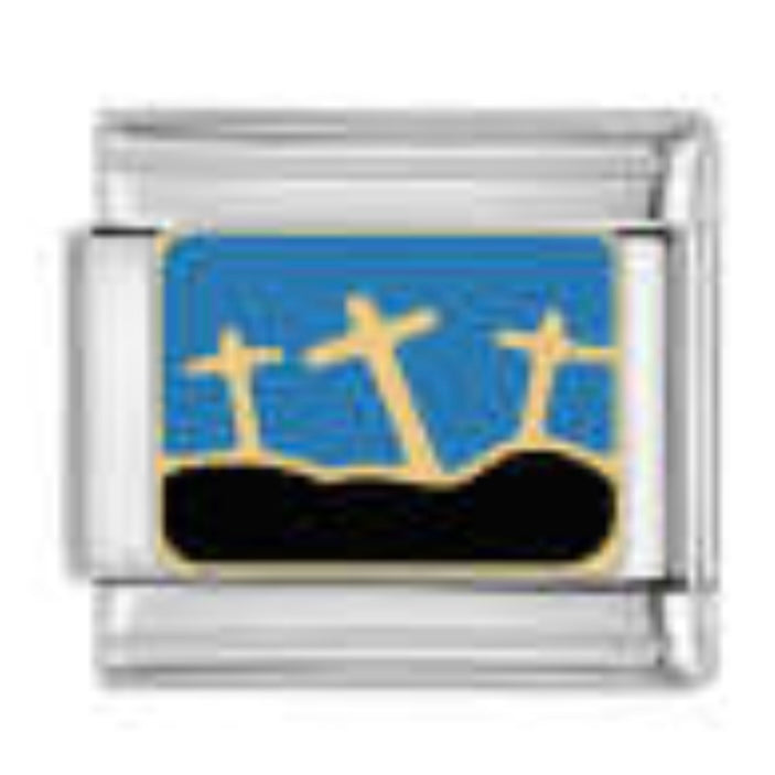 Crosses Italian Charm Italian charm bracelet link in stainless steel