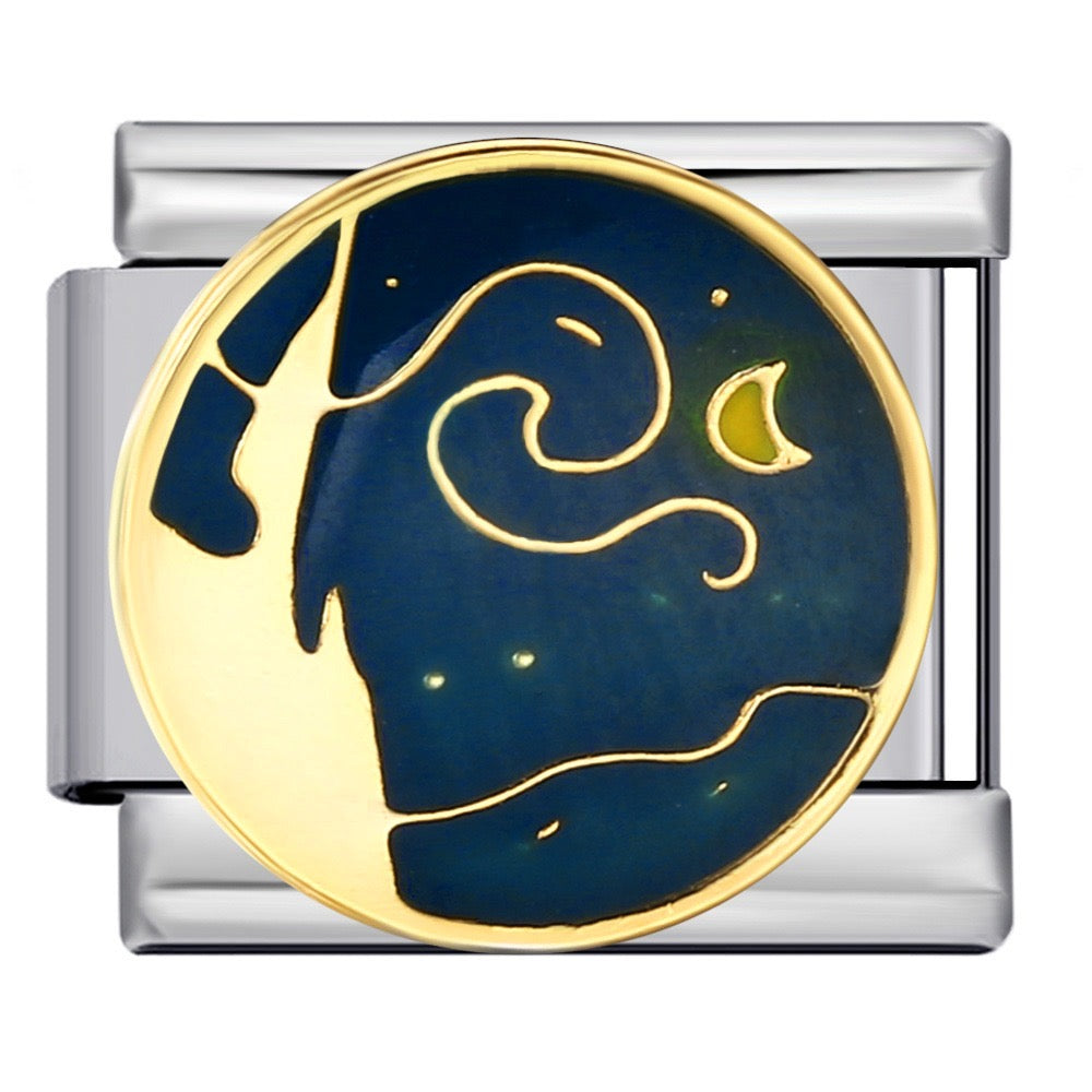Night Sky Italian Charm Italian charm bracelet link in stainless steel