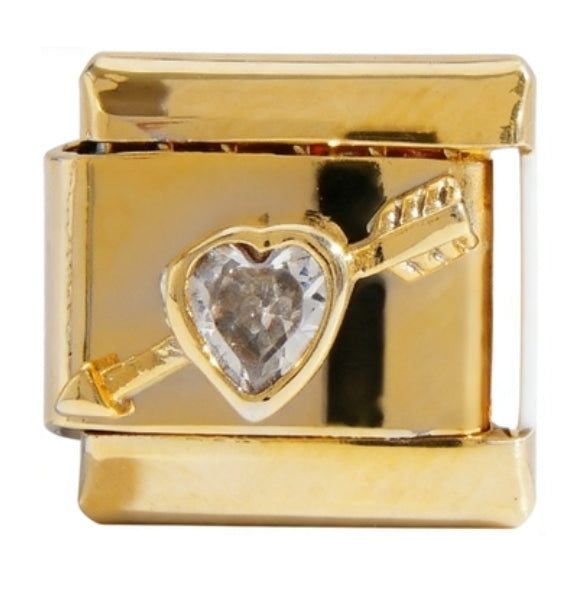 GEM ARROW HEART ITALIAN CHARM