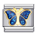 Blue Butterfly Italian Charm Italian charm bracelet link in stainless steel