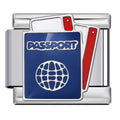 Passport Italian Charm Italian charm bracelet link in stainless steel