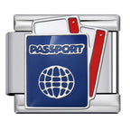 Passport Italian Charm Italian charm bracelet link in stainless steel
