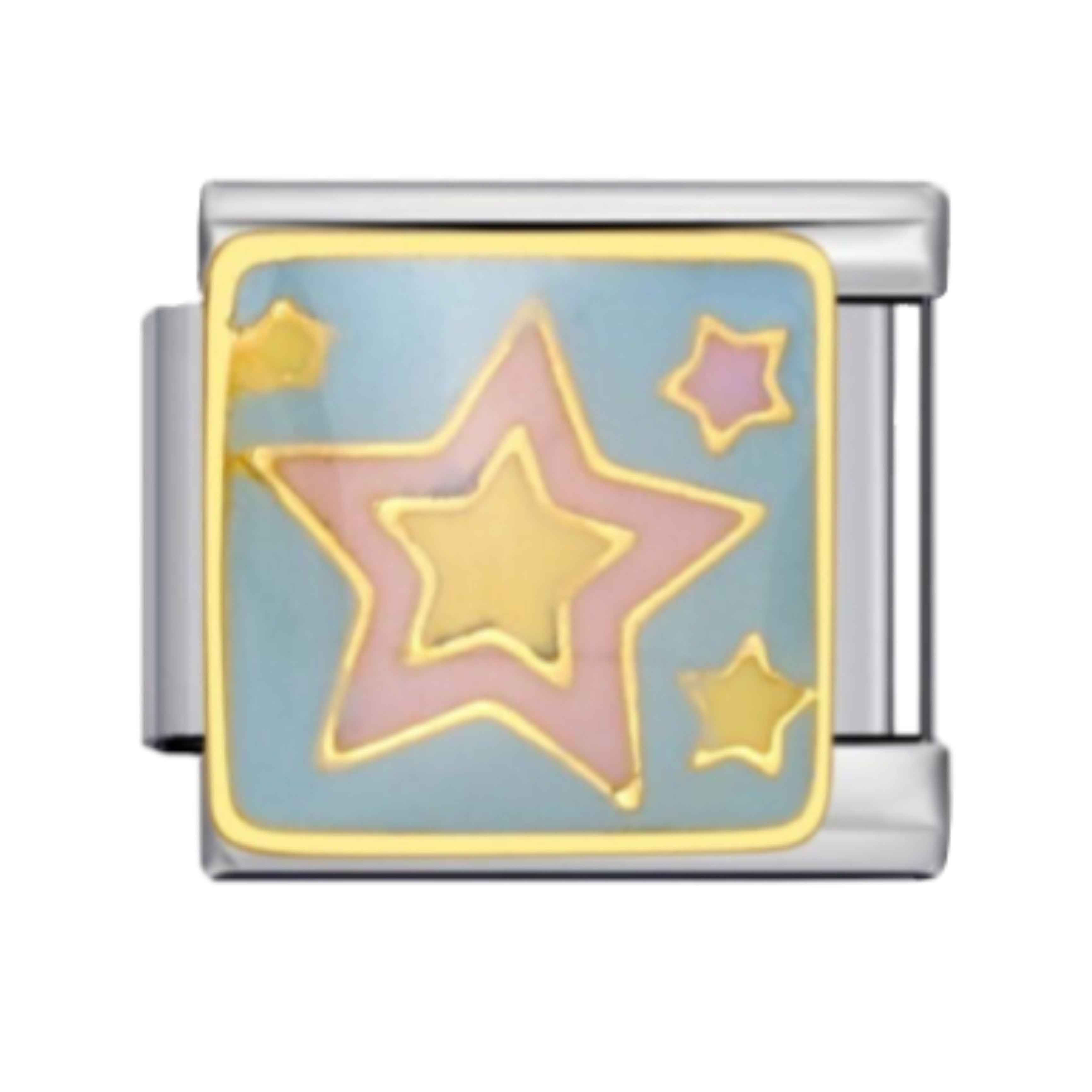 PINK AND YELLOW STAR ITALIAN CHARM