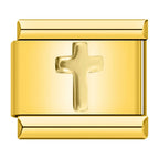 EMBOSSED CROSS ITALIAN CHARM