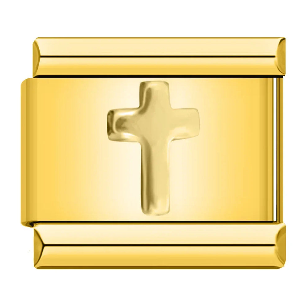 EMBOSSED CROSS ITALIAN CHARM