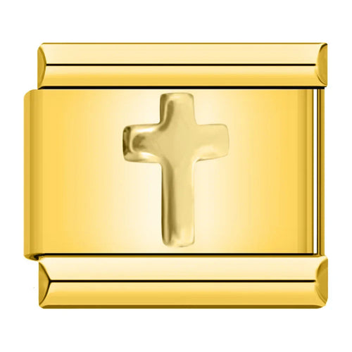 EMBOSSED CROSS ITALIAN CHARM