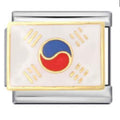 Korea Flag Italian Charm Italian charm bracelet link in stainless steel