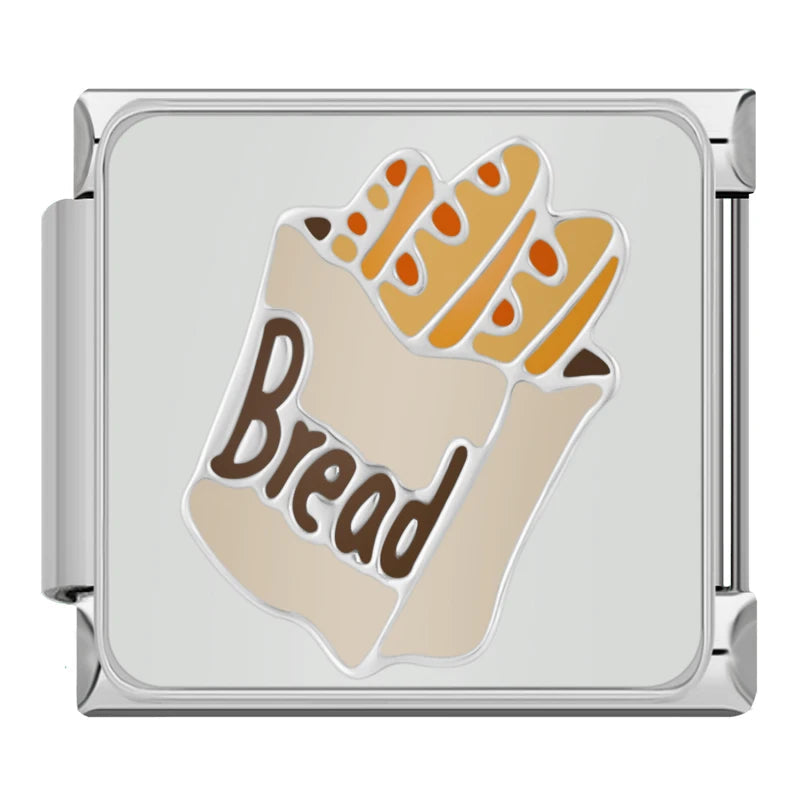 Bread Italian Charm Italian charm bracelet link in stainless steel