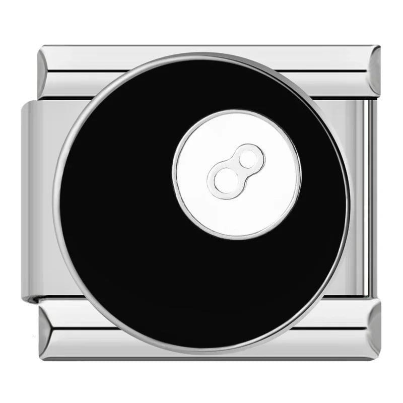 8 Ball Italian Charm Italian charm bracelet link in stainless steel