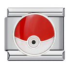 Poke Ball Italian Charm Italian charm bracelet link in stainless steel
