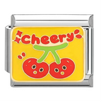 Cheery Cherry Italian Charm Italian charm bracelet link in stainless steel