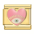 PINK EVIL EYE HEART ITALIAN CHARM