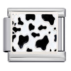 Cow Print Italian Charm Italian charm bracelet link in stainless steel