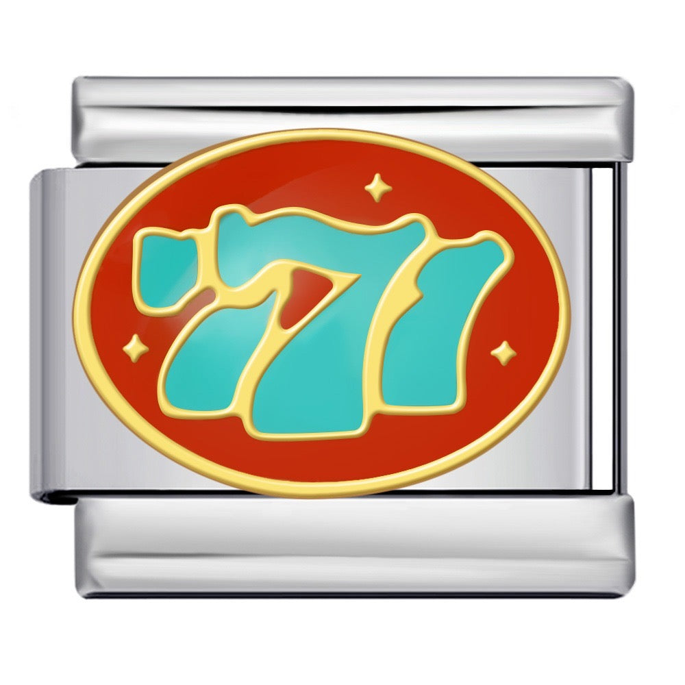Triple 7 Italian Charm Italian charm bracelet link in stainless steel