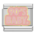 90S Baby Italian Charm Italian charm bracelet link in stainless steel