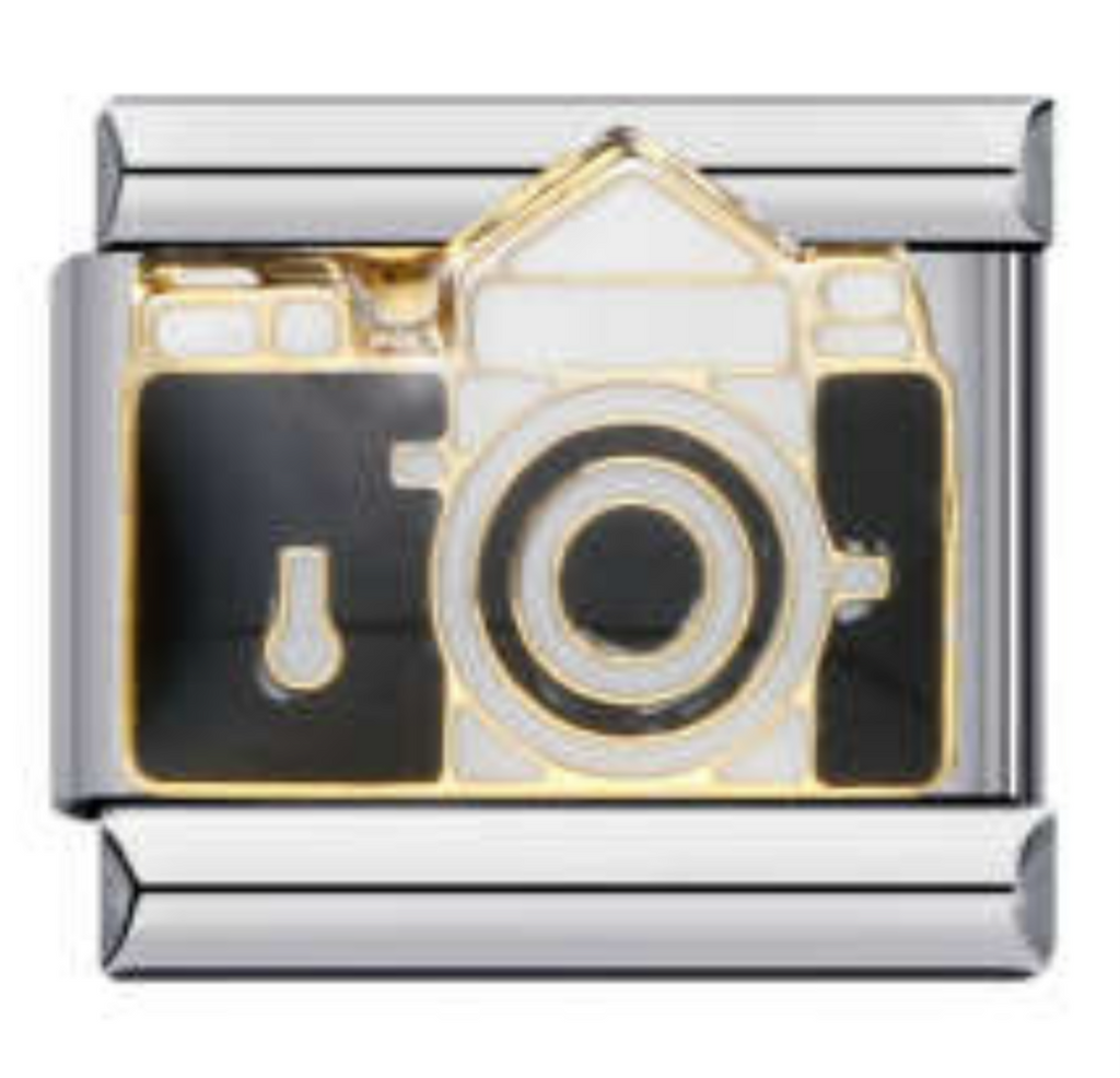 Camera Italian Charm Italian charm bracelet link in stainless steel