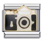 Camera Italian Charm Italian charm bracelet link in stainless steel