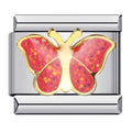 Red Butterfly Italian Charm Italian charm bracelet link in stainless steel