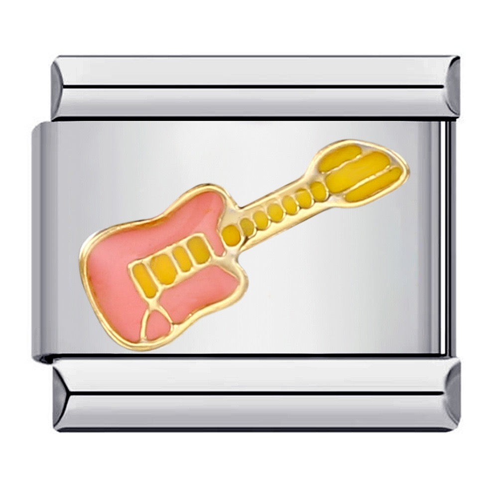 Guitar Italian Charm Italian charm bracelet link in stainless steel