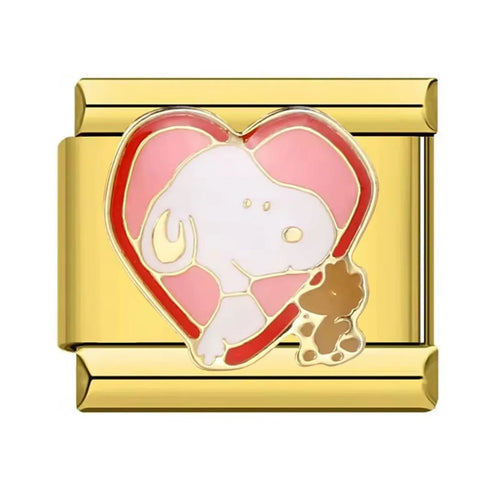 SNOOPY HEART ITALIAN CHARM