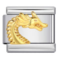 Golden Dragon Italian Charm Italian charm bracelet link in stainless steel