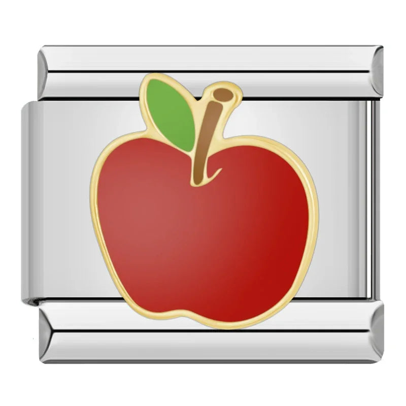 Apple Italian Charm Italian charm bracelet link in stainless steel