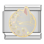 Artemis Cat Italian Charm Italian charm bracelet link in stainless steel