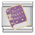 Books Are Magic Italian Charm Italian charm bracelet link in stainless steel
