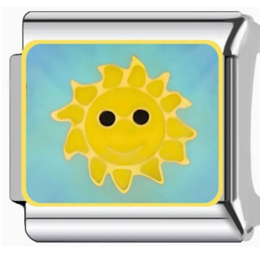 Sun Italian Charm Italian charm bracelet link in stainless steel