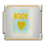 Book Heart Italian Charm Italian charm bracelet link in stainless steel