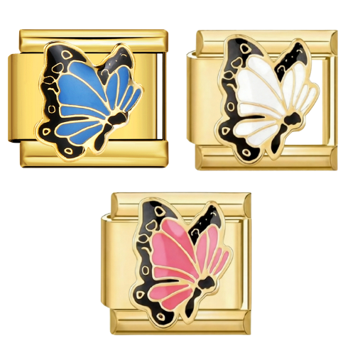 Butterfly Italian Charm Italian charm bracelet link in stainless steel