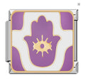 PURPLE HAMSA HAND ITALIAN CHARM