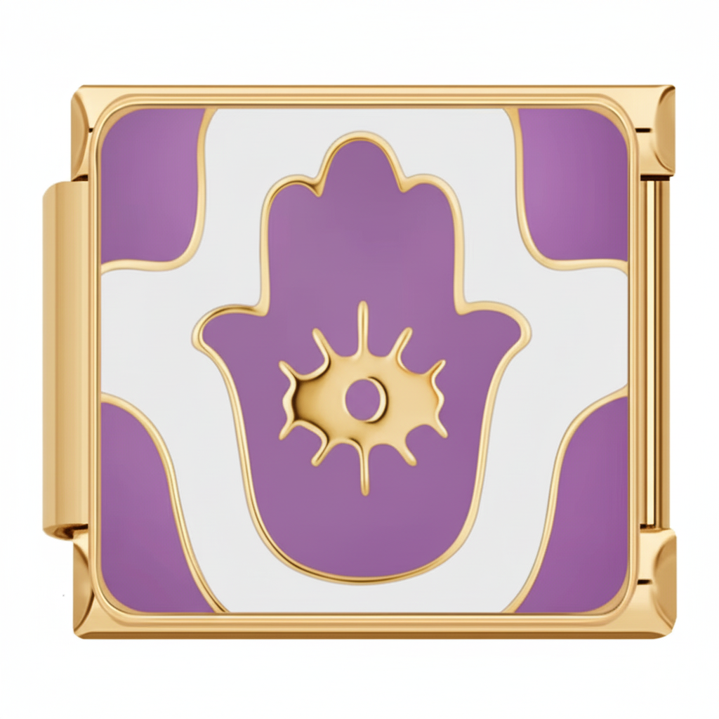PURPLE HAMSA HAND ITALIAN CHARM