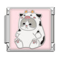 Cat Cow Italian Charm Italian charm bracelet link in stainless steel