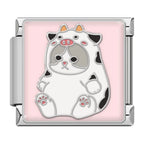 Cat Cow Italian Charm Italian charm bracelet link in stainless steel