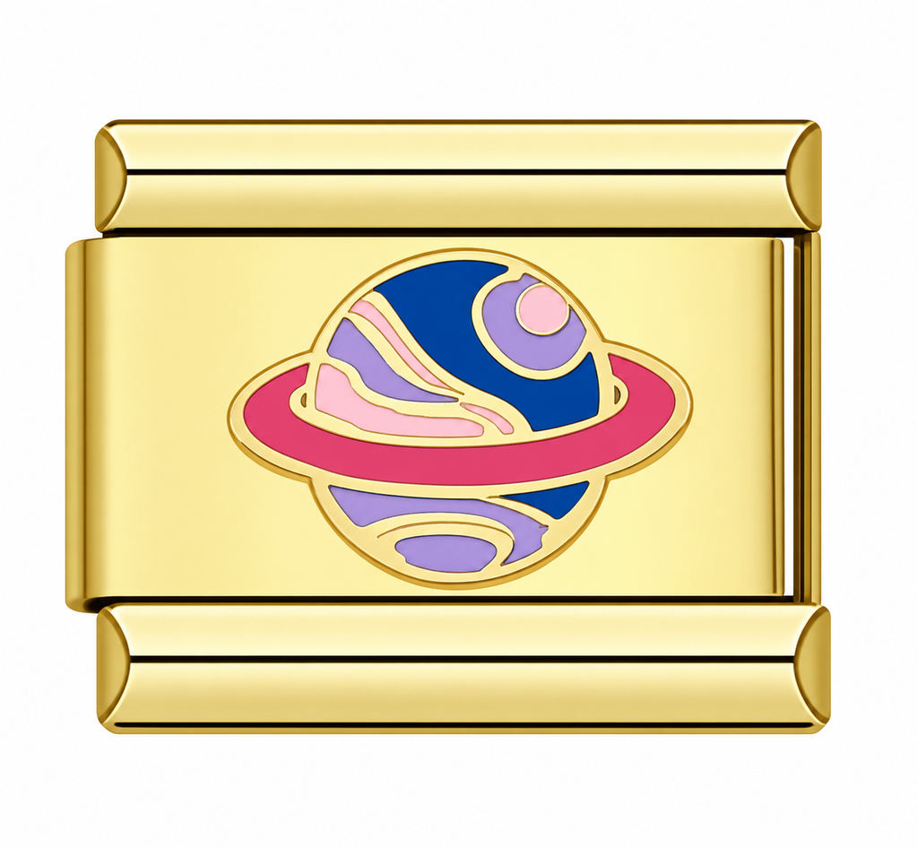 PINK AND BLUE PLANET ITALIAN CHARM