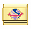PINK AND BLUE PLANET ITALIAN CHARM