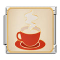 Coffee Italian Charm Italian charm bracelet link in stainless steel