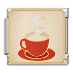 Coffee Italian Charm Italian charm bracelet link in stainless steel