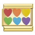 Colorful Hearts Italian Charm Italian charm bracelet link in stainless steel