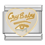 Cry Baby Italian Charm Italian charm bracelet link in stainless steel